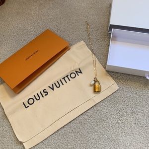 Authentic Louis Vuitton locket necklace withGrace Love Lace real pearl charm
